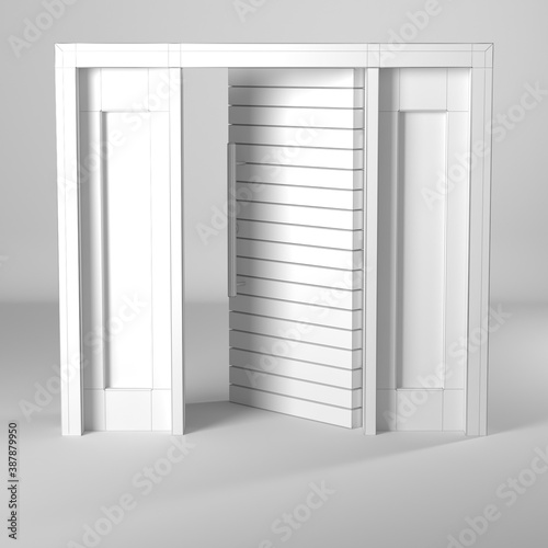Fototapeta Naklejka Na Ścianę i Meble -  Modelo 3d de puerta estilo wire-frame/estructura alambrica