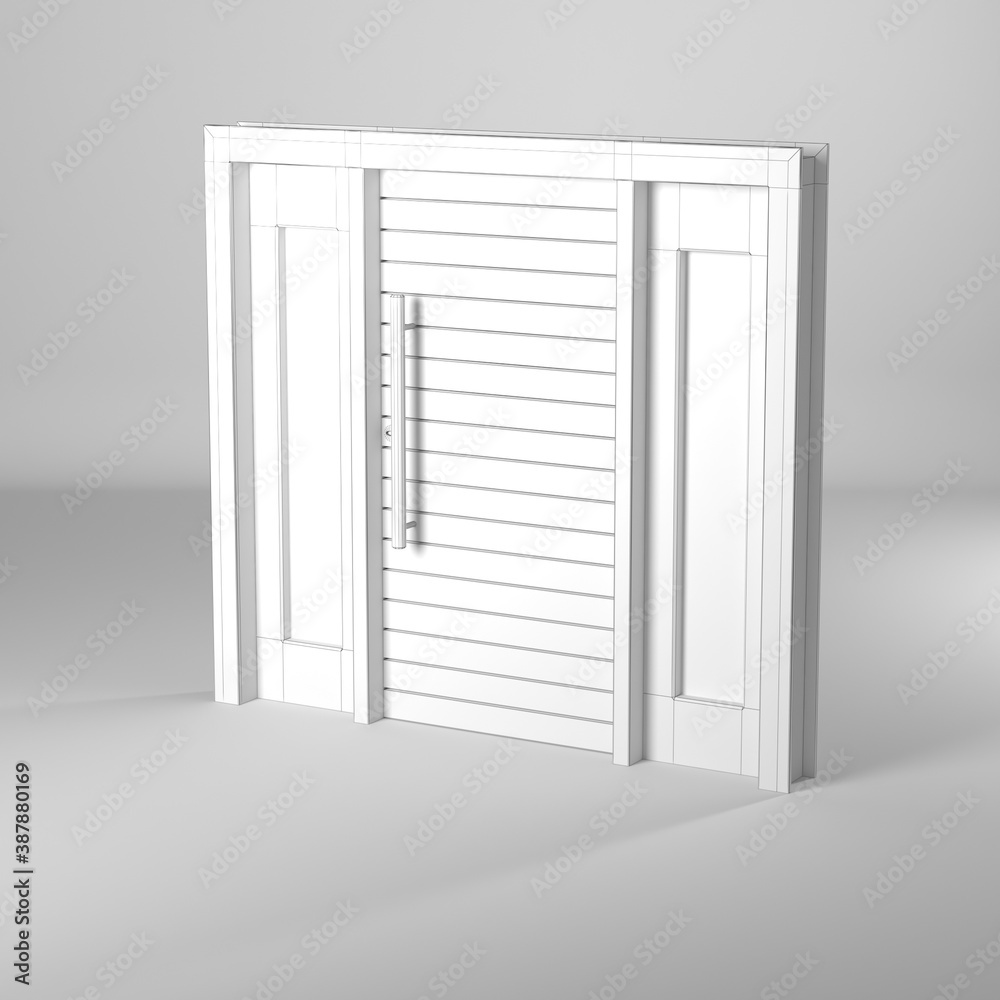 Modelo 3d de puerta estilo wire-frame/estructura alambrica Modelo 3d de puerta estilo wire-frame/estructura alambrica