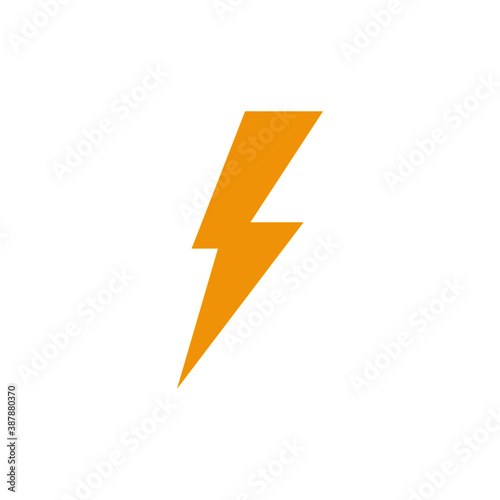 Black Thunder and Bolt Lighting Flash Icons Set. Flat Style