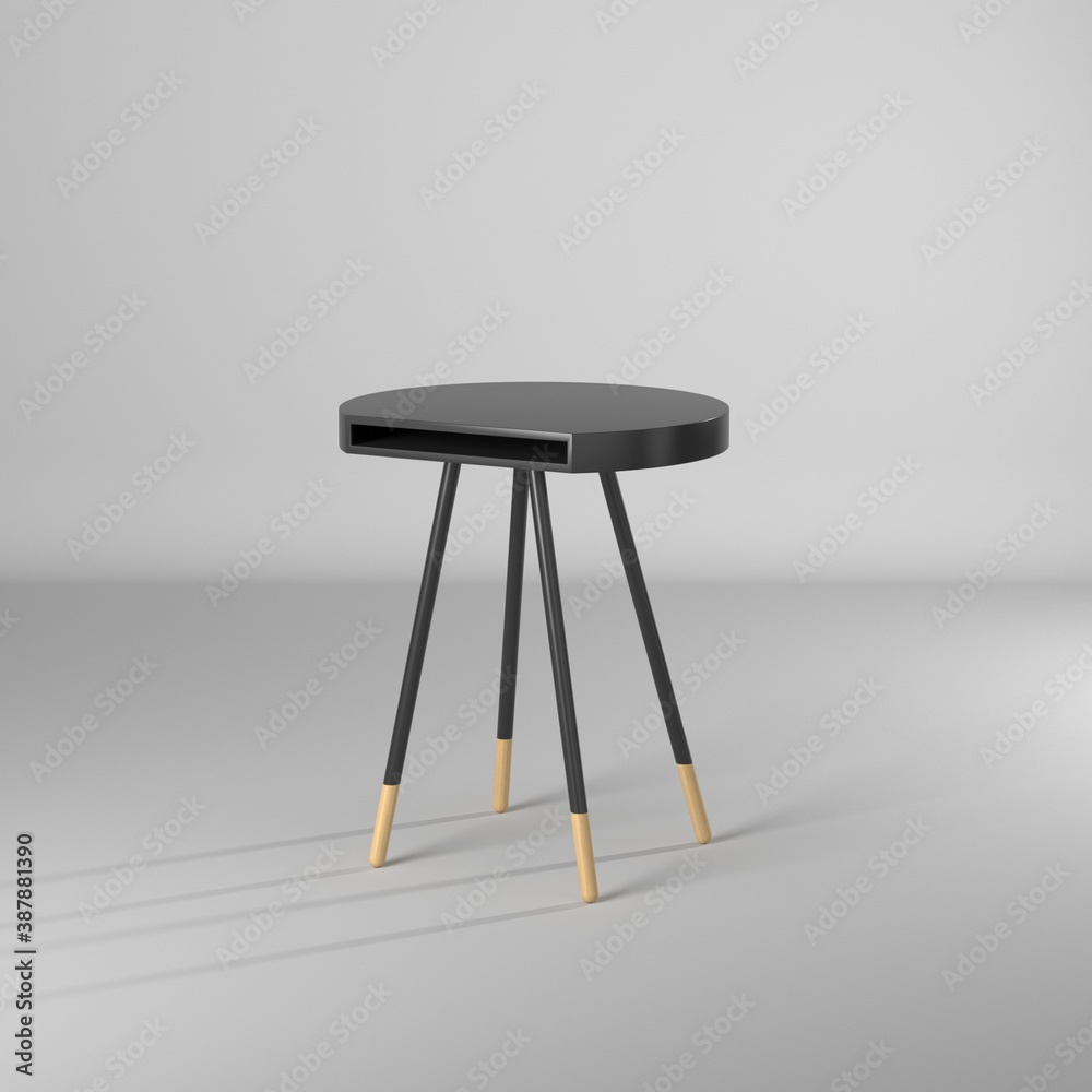 Modelo 3d de mesa redonda con patas de madera Modelo 3d de mesa redonda con patas de madera
