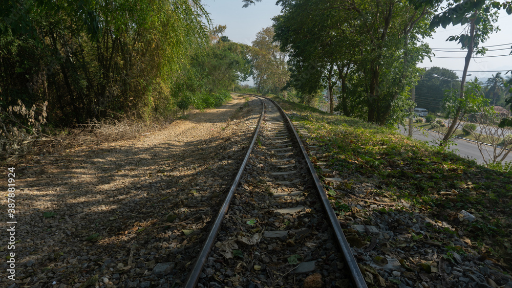 Abandoned train track Kanchanaburi, Thailand