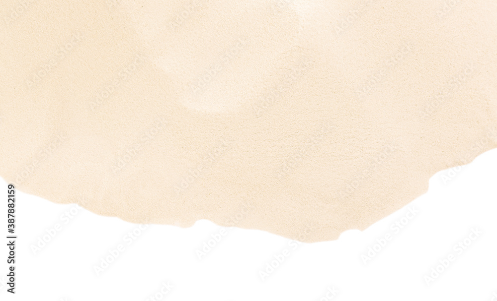 Obraz premium Dry beach sand on white background, top view