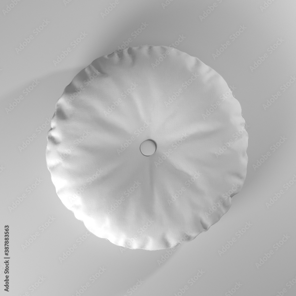 Modelo 3d de almohadón blanco circular Modelo 3d de almohadón blanco circular