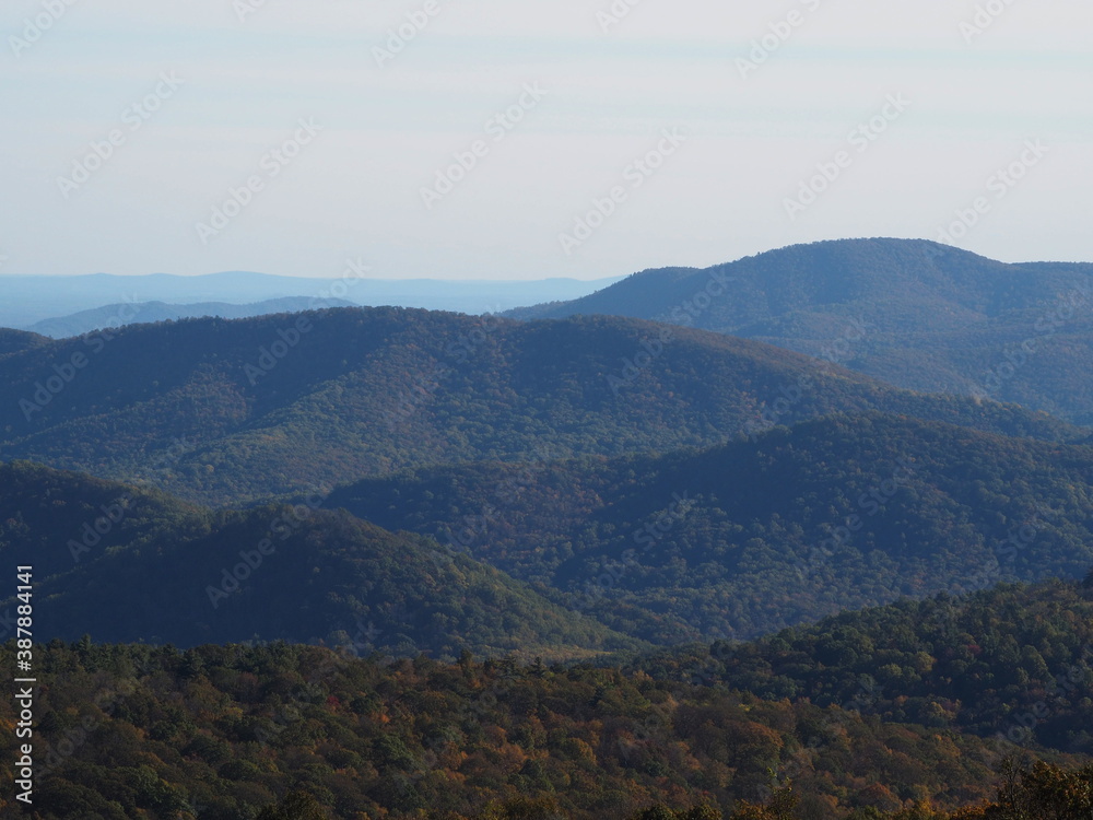 beautiful Shenandoah valley and mountains in the fall