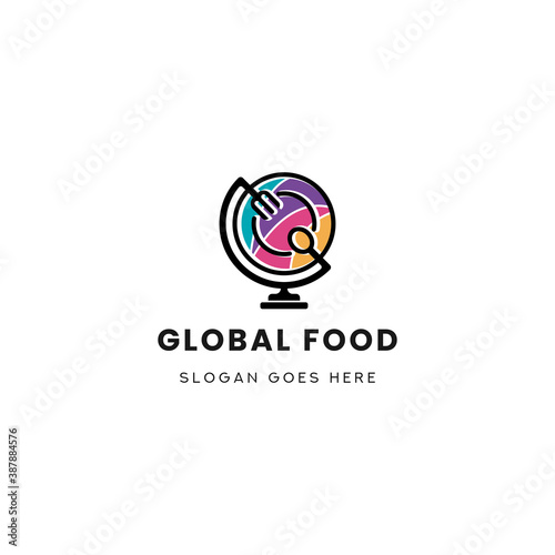 Global Food Colorfull Logo Vector Icon Template