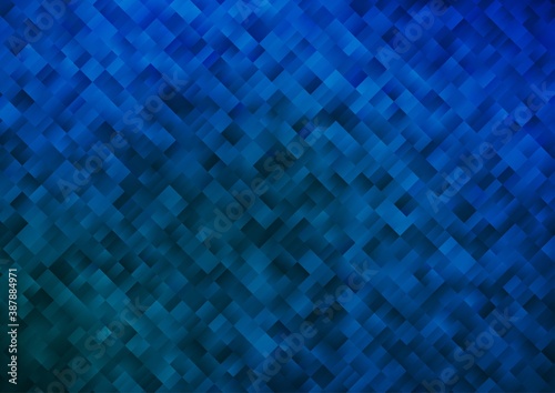 Dark BLUE vector template with crystals  rectangles.