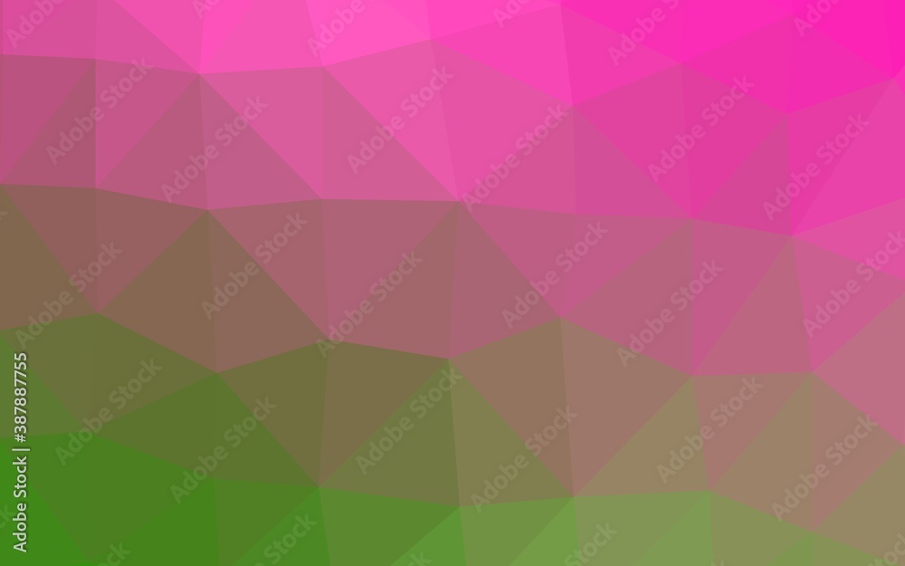 Obraz premium Light Pink, Green vector low poly layout.