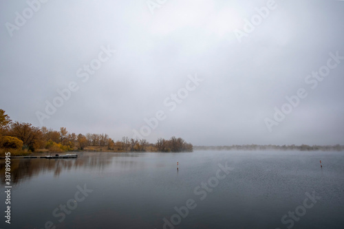 foggy at the lake