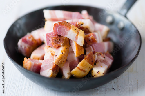 Obraz na płótnie rustic italian pancetta bacon w salonie