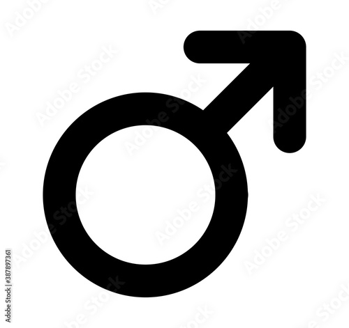 Gender symbol male icon. Man sign vector illustration isolated on white background.