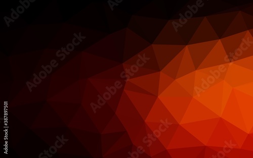 Dark Red, Yellow vector abstract polygonal cover.