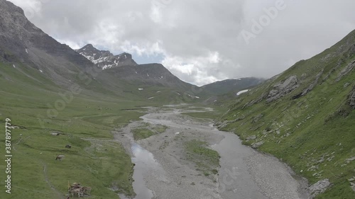 Landscape with lake, Ticino mountains, Switzerland