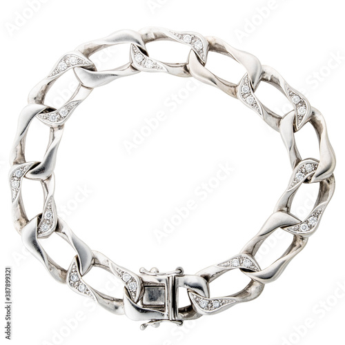 Vintage white gold and diamond bracelet