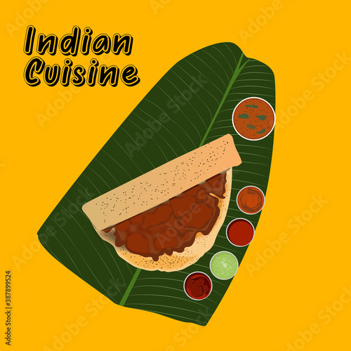 Indian cuisine illustration-vector