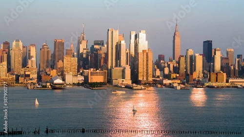 New York, New York, USA Midtown Manhattan skyline on the Hudson River