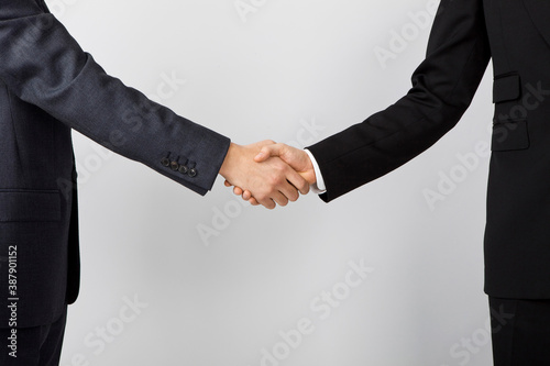 young businessmen shaking hands