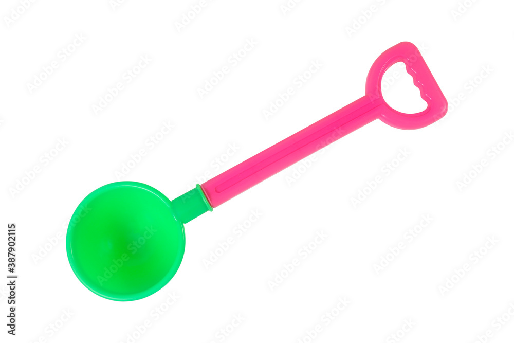plastic for baby toy shovel or scoop isolated on white background with clipping path plastic for baby toy shovel or scoop isolated on white background with clipping path