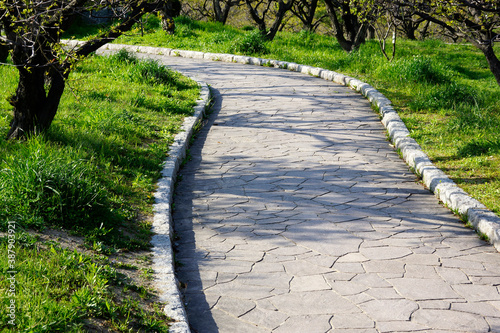 石畳の通路