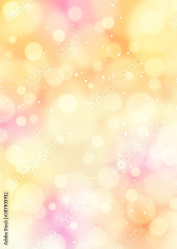 【背景画像素材】キラほわ抽象背景　オレンジ×ピンク 縦位置