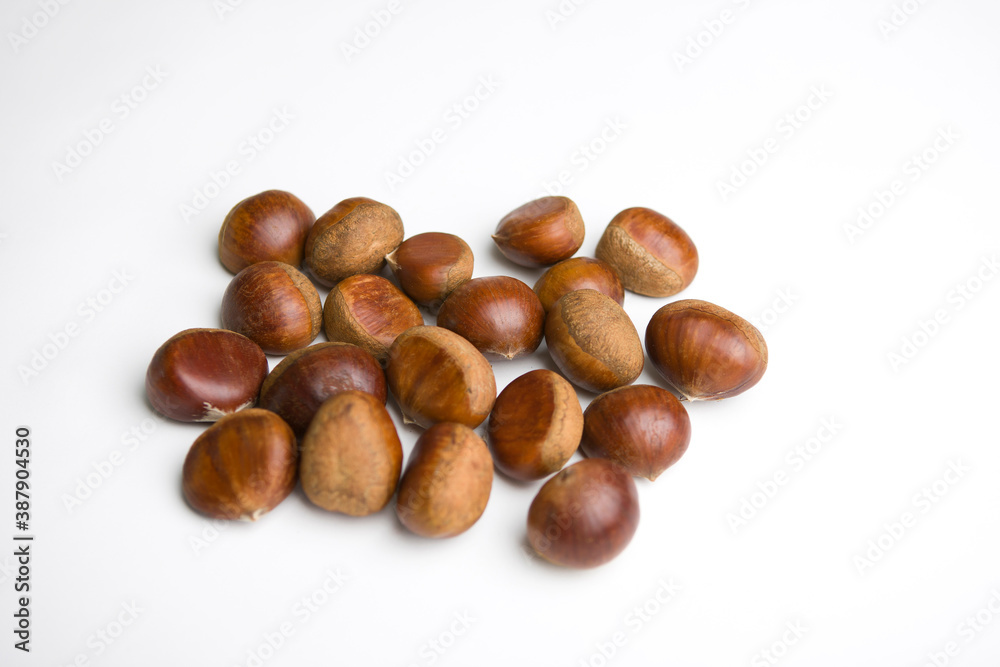 chestnuts on white background chestnuts on white background