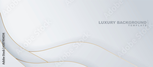 wave abstract white and golden lines background