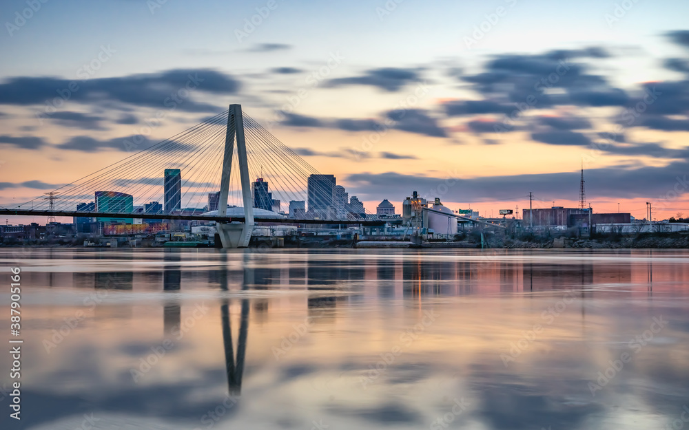 city skyline sunset