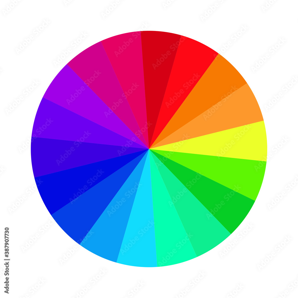 Vecteur Stock Vector image of a color wheel. Chromatic round bright palette.  Rainbow shades of different colors. Stock image. EPS 10. | Adobe Stock