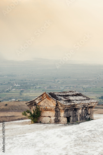 Ancient greek tomb in Ancient City of Hierapolis in Pamukkale in Turkey
