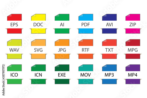 File format icons. Flat vector set of file buttons. Saving various files. Stock image. EPS 10 Free Download File format icons. Flat vector set of file buttons. Saving various files. Stock image. EPS 10 - GFXLoad