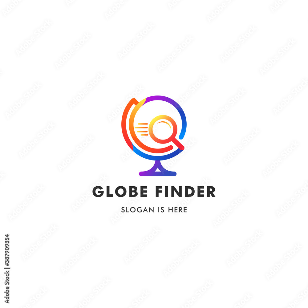 Globe Finder Logo Icon Template Design
