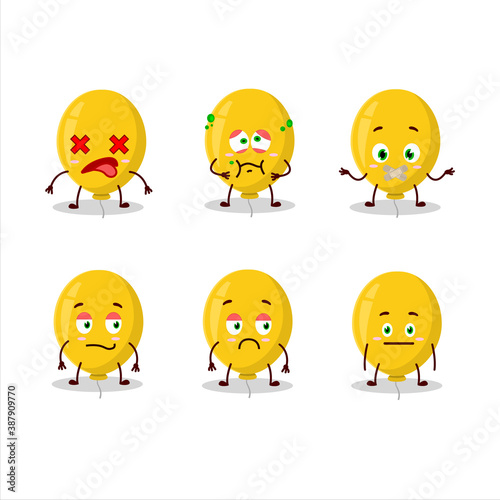 Yellow balloon cartoon character with nope expression
