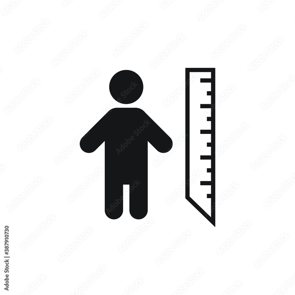 Height icon design isolated on white background