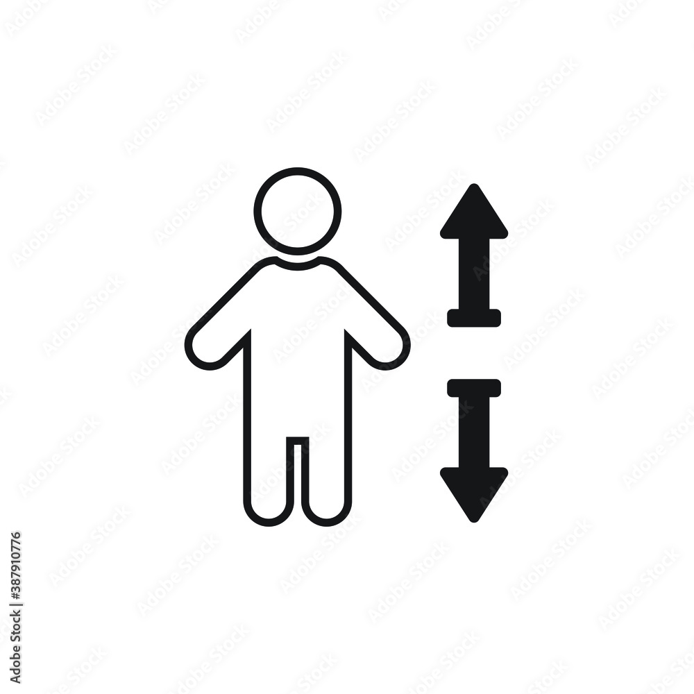 Height icon design isolated on white background Height icon design isolated on white background