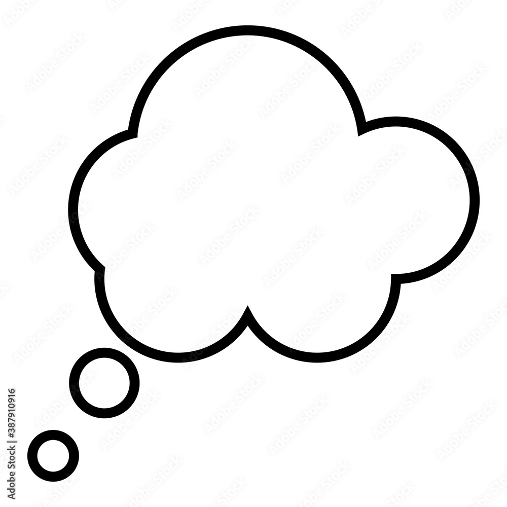 Think speech bubble blank icon vector Think speech bubble blank icon vector