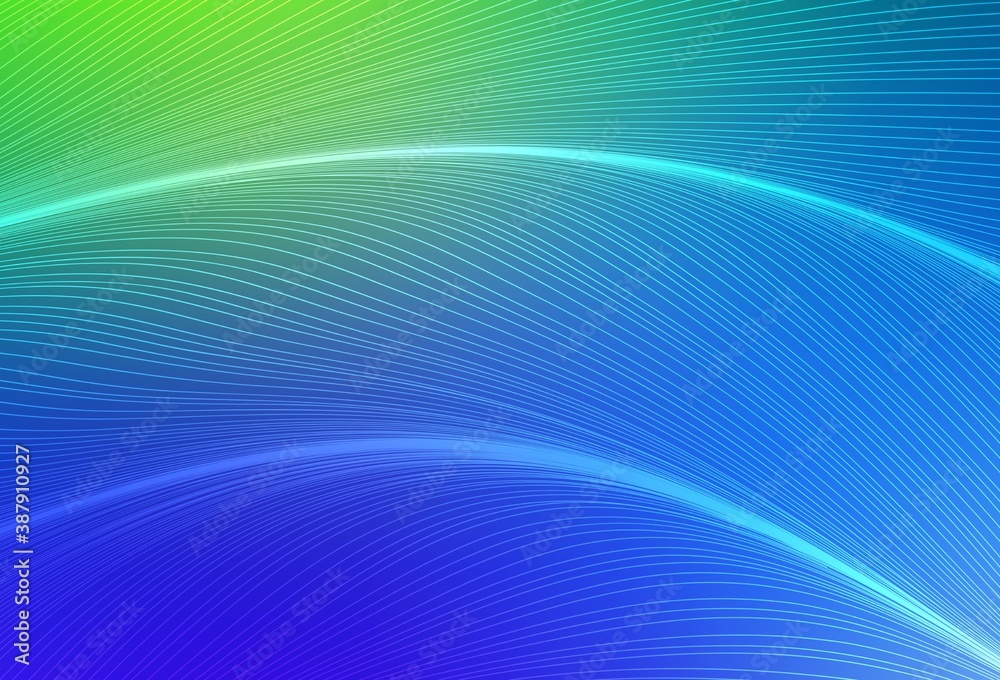 Light Blue, Green vector texture with bent lines.