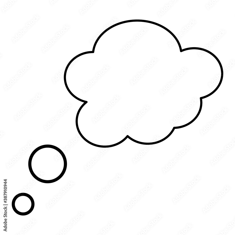 Think speech bubble blank icon vector Think speech bubble blank icon vector