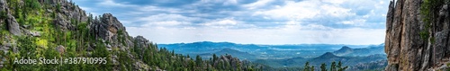 Panoramic HDR view of Needles Highway .Cathedral Spires in the Black Hills of South Dakota