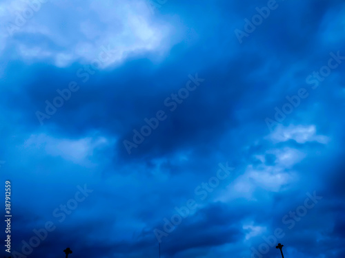 Cloudy sky background, Cloudy sky before rain come, blue background.