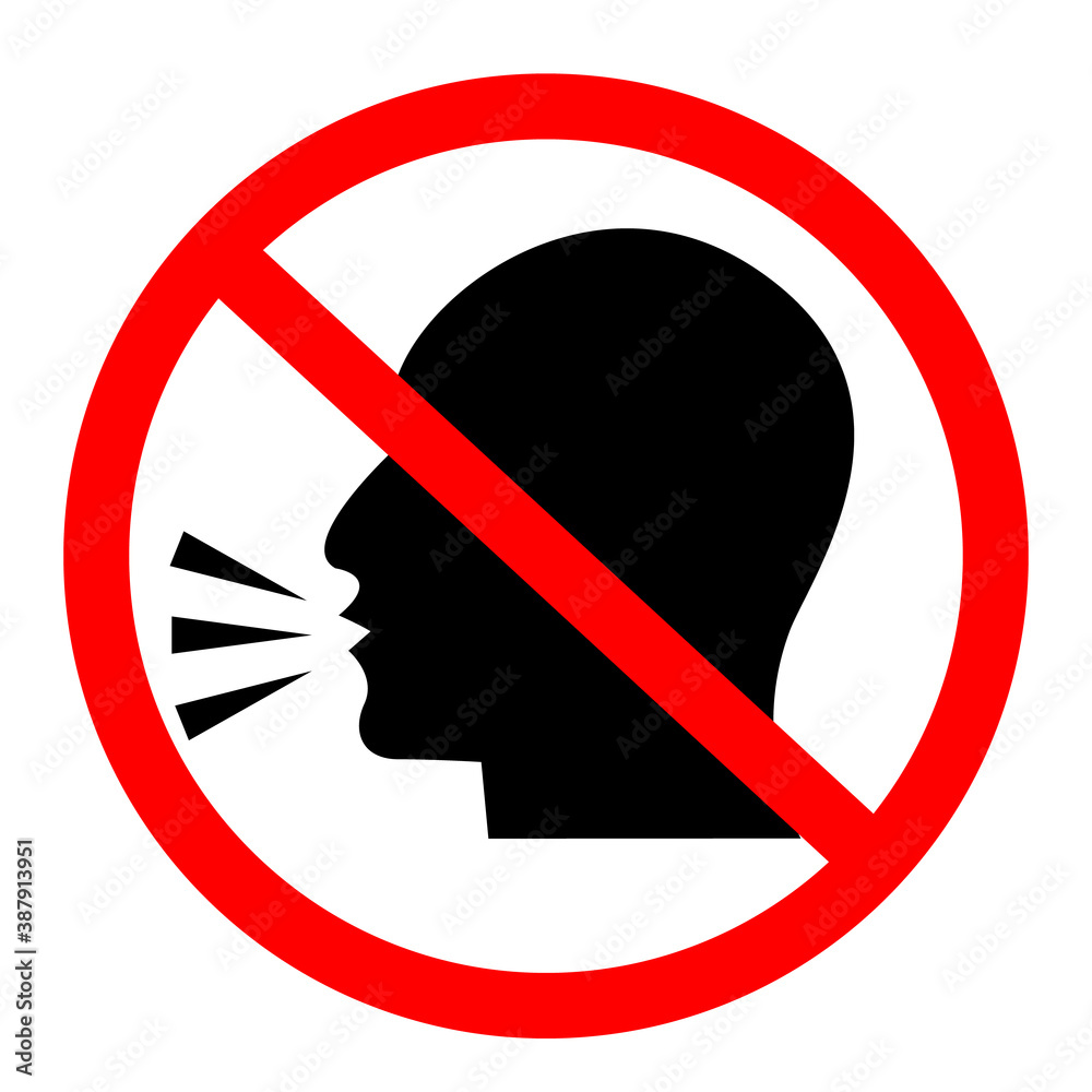 do not talk icon on white background. No talking sign. do not speak symbol.  Keep quiet. flat style. Stock Vector | Adobe Stock