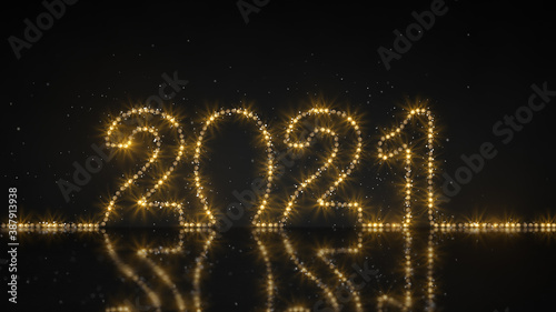 Text 2021 made from yellow ...