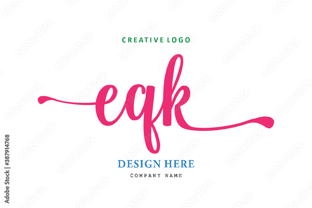 EQK lettering logo is simple, easy to understand and authoritativePrint