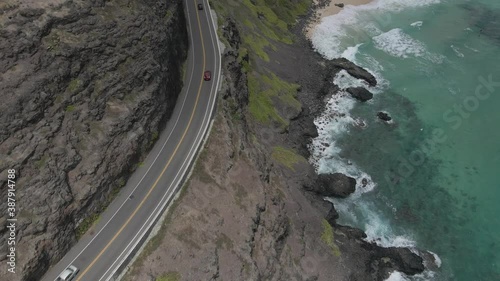 Wallpaper Mural Road by the sea, Aerial East Honolulu Coast Oahu, Hawaii	 Torontodigital.ca