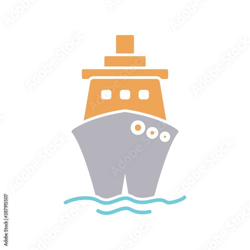 Ship Flat Icon Vector Logo Template Illustration