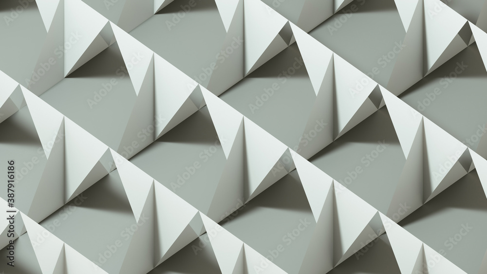 Obraz premium 3d Geometric Pattern Banner Light and Shadow. Abstraction background. Volumetric bright texture. 3d rendering