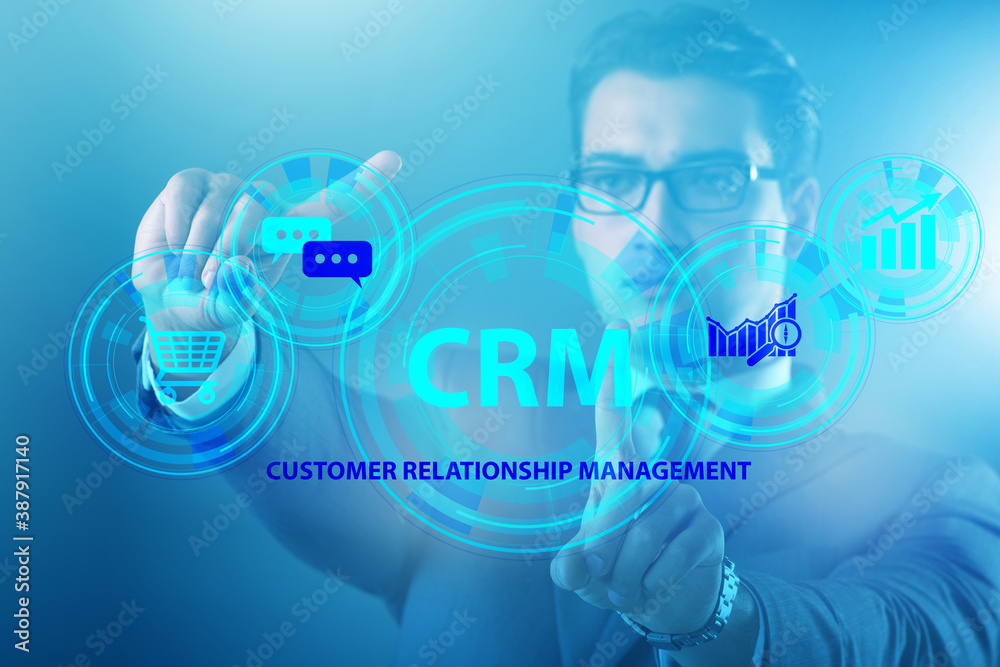 CRM custromer relationship management concept with businessman CRM custromer relationship management concept with businessman