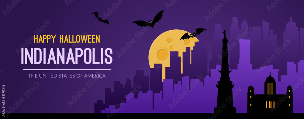Fototapeta premium Indianapolis, USA. Halloween holiday background.