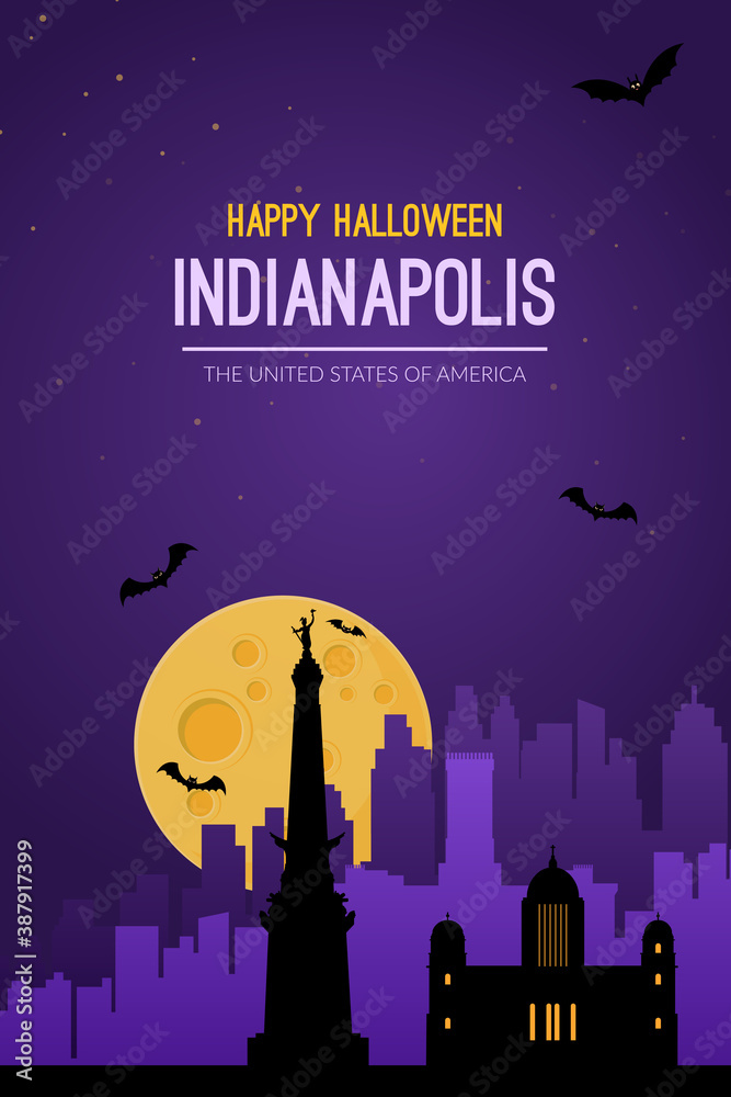 Indianapolis, USA. Halloween holiday background.