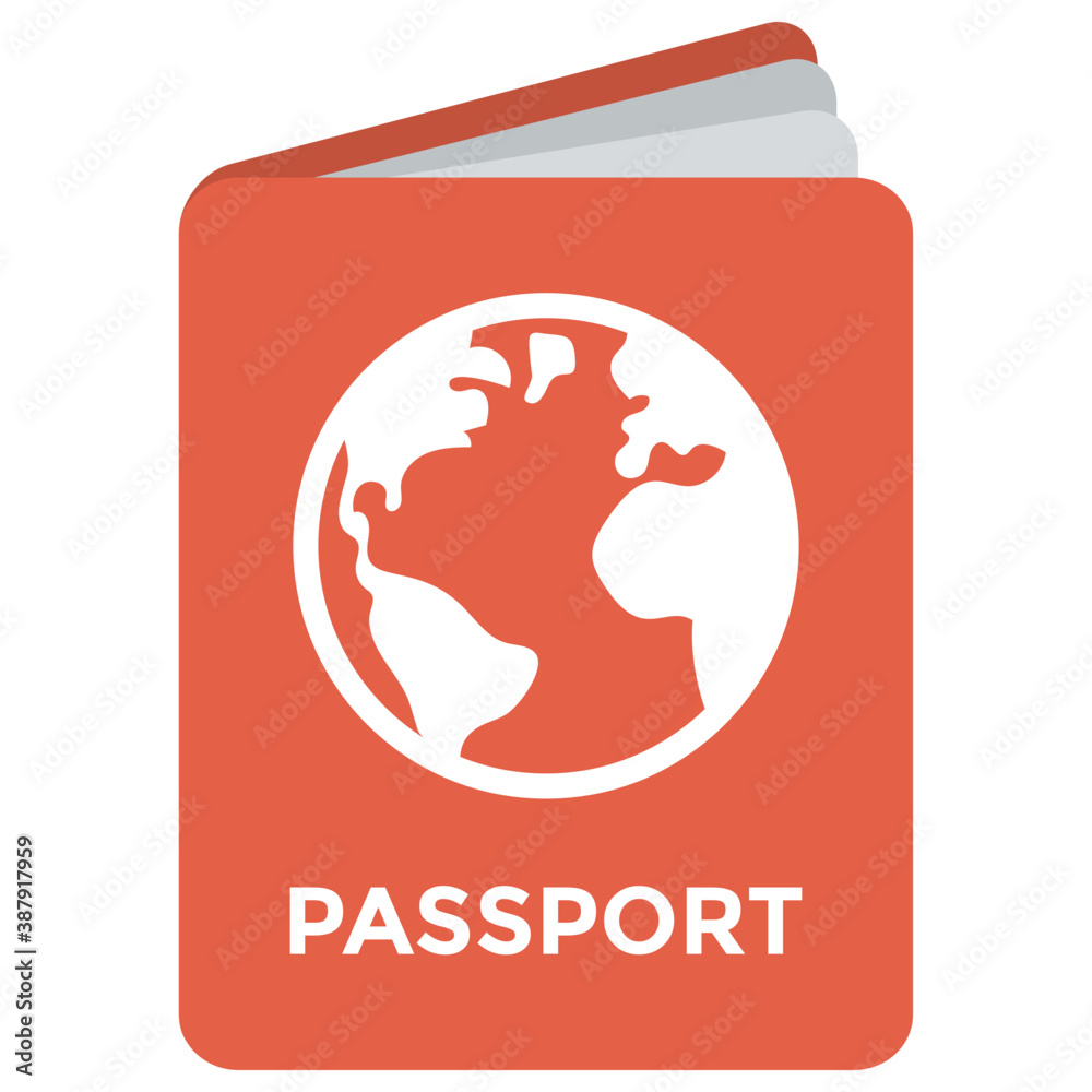 
A red colored booklet with globe symbol representing european union  passport allows to travel within european union states.  
