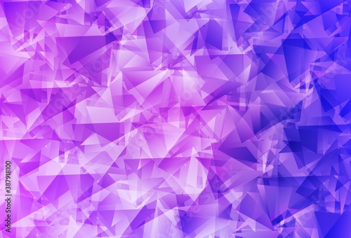 Light Purple vector gradient triangles pattern.