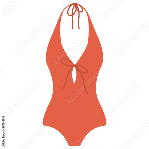 
One piece stretchable garment worn by females while swimming
